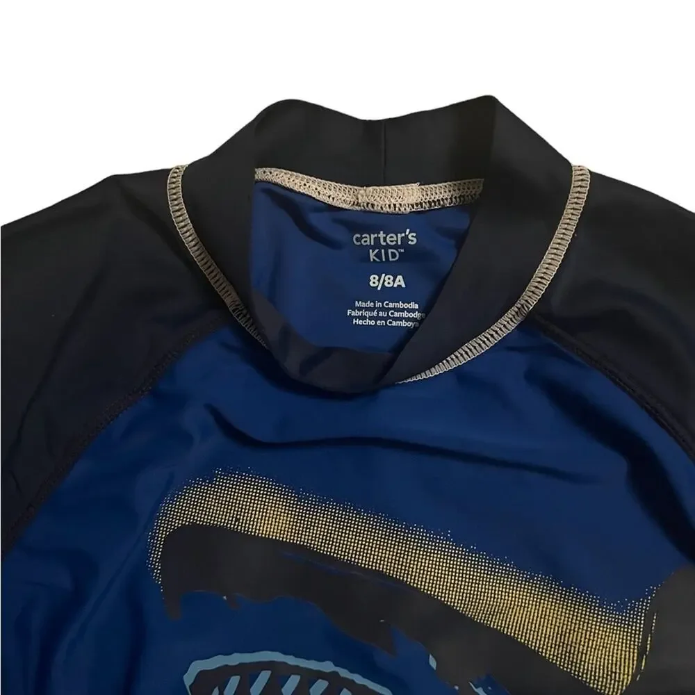 Carter’s Boys Shark Design Swim Shirt/Rashguard - Size 8/8A